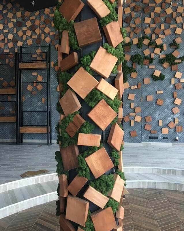 Мох в интерьере ресторана